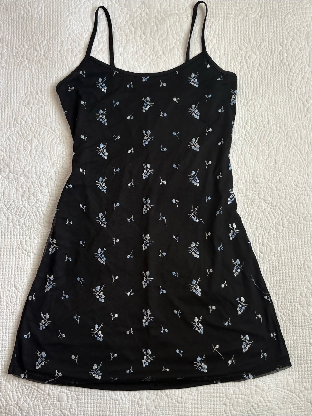 Vintage 90s La Senza Floral Embroidered Mini Slip Dress
